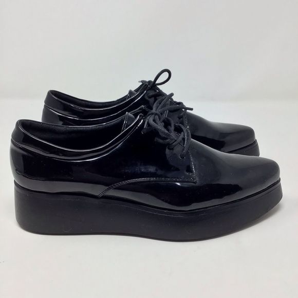 Anthro Sixtyseven Black Platform Loafers - Picture 1 of 10